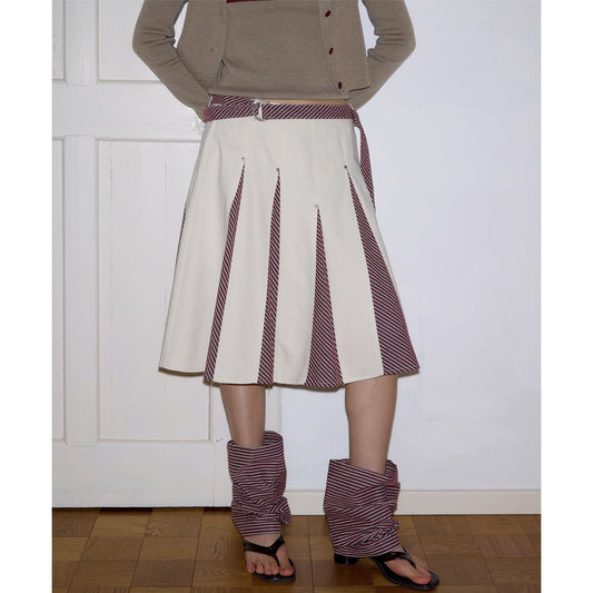 Academy retro pleated A-shaped skirt