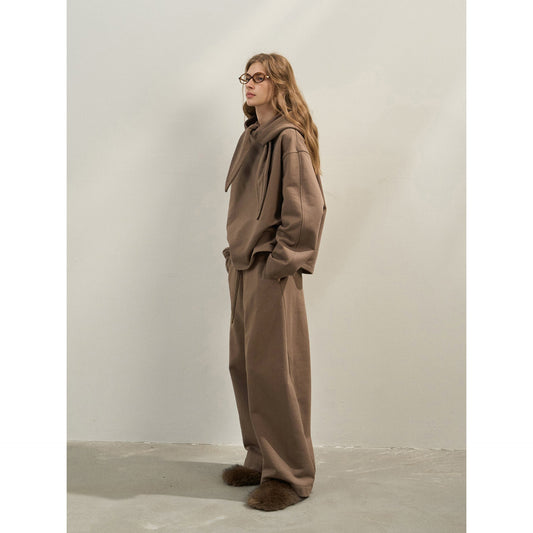 Soft Cotton Sweater with Detachable Shawl Hood | Skin-Friendly Winter Knit