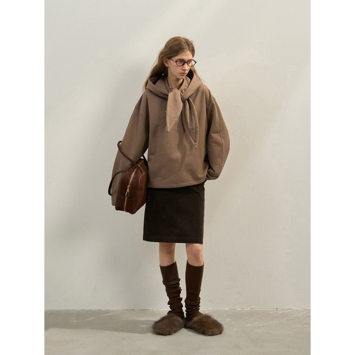 Soft Cotton Sweater with Detachable Shawl Hood | Skin-Friendly Winter Knit