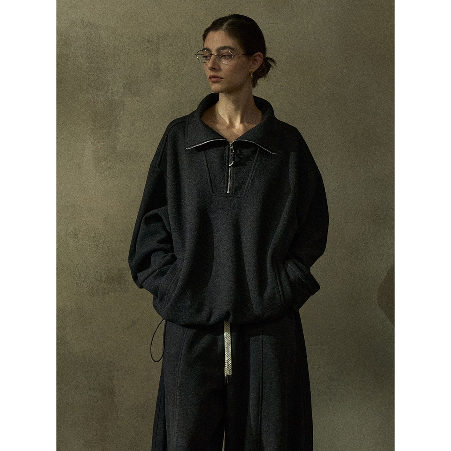 Autumn new acetic acid wool pullover classic light flower yarn texture static luxury sweater