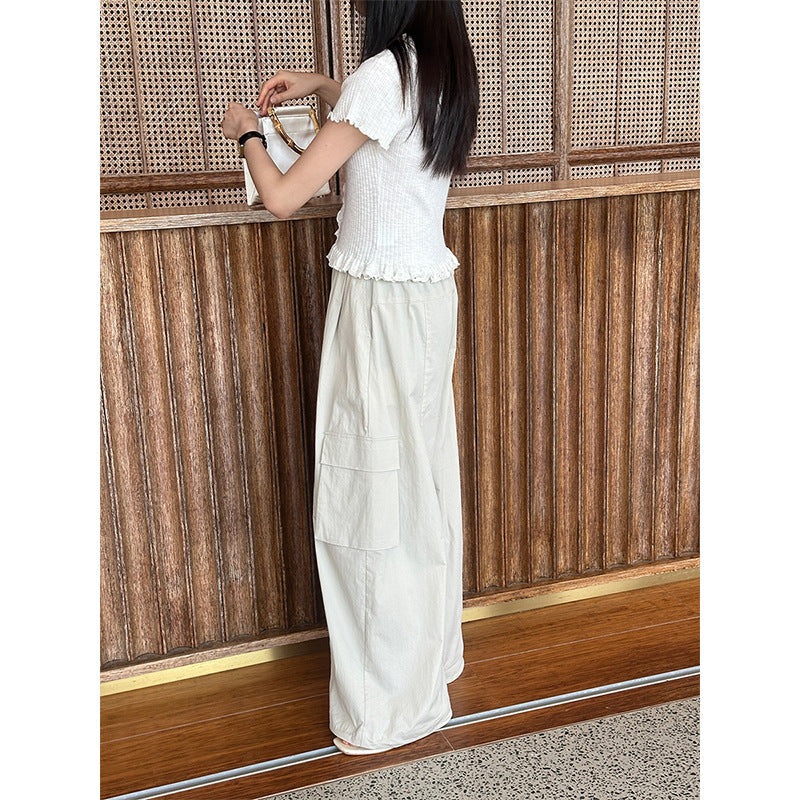 French V-neck pit strip fungus edge short-sleeved pit strip knitted sweater new top