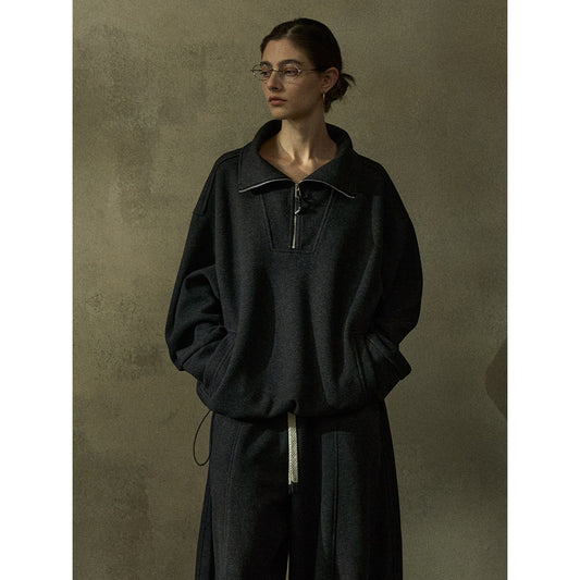 Autumn new acetic acid wool pullover classic light flower yarn texture static luxury sweater