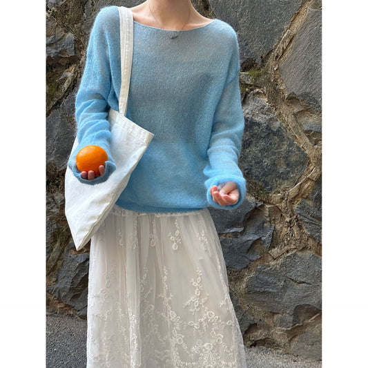 Gentle mohair lazy sweater women's 26 early spring new Korean soft waxy wool knitted sweater