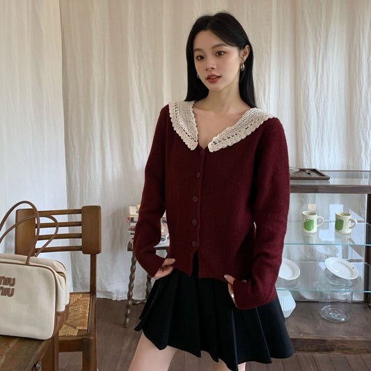 Academy style sweet age-reducing temperament soft waxy sweater cardigan
