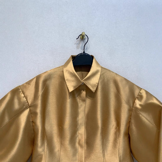 Spring and summer design ins fashionable wide temperament temperament lapel shirt casual and thin top