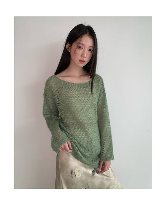 Dopamine blouse loose-fitting long-sleeved knitted sweater
