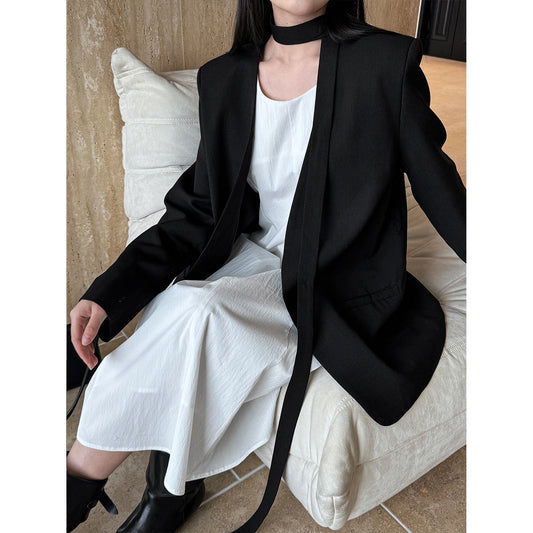 Spring new suspender dress + coat two-piece set