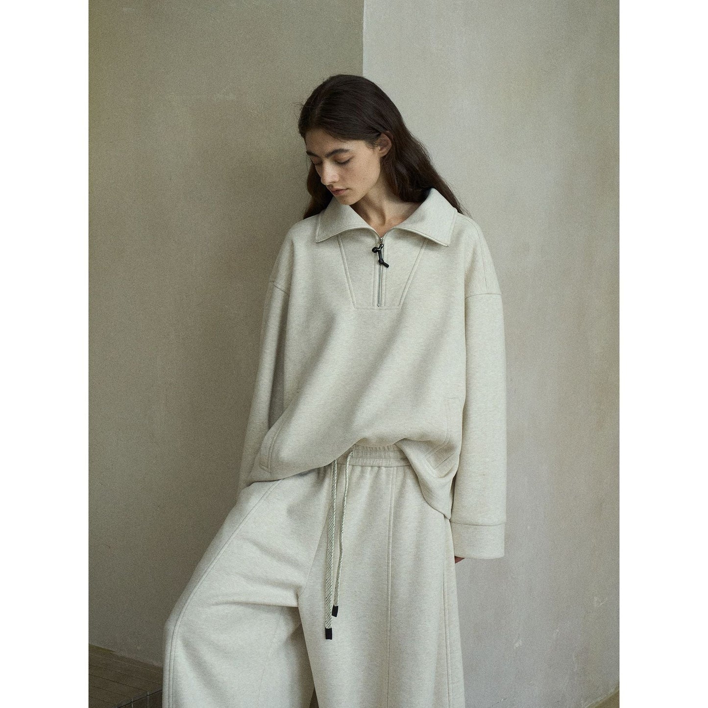 Autumn new acetic acid wool pullover classic light flower yarn texture static luxury sweater