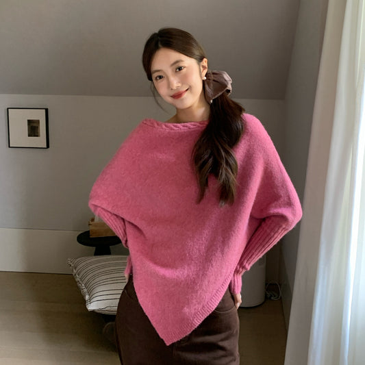 Five-color sweater lazy wind streamer scarf loose irregular two wear