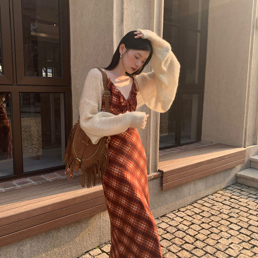 Temperament coat buckle-free long-sleeved sweater cardigan