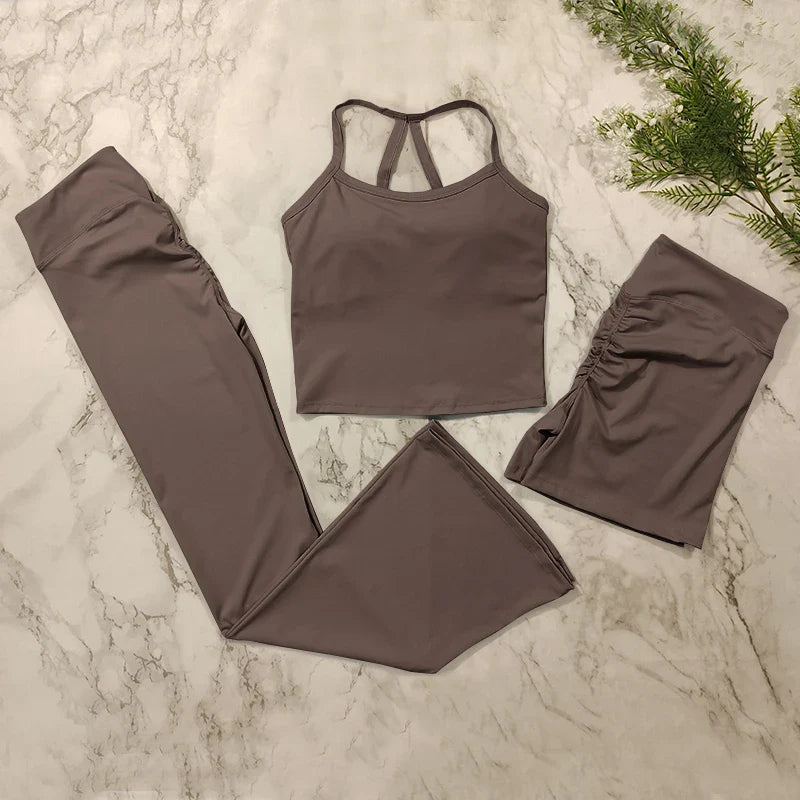 2-Piece Sports Bra & Leggings Set | Women's Push Up Gym Yoga Workout Suit