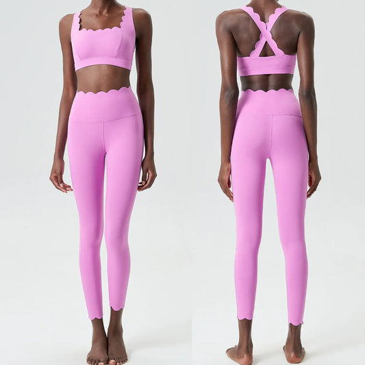 Two-Piece Gym Yoga Set | Women's Slim Fit Breathable Sportswear Suit