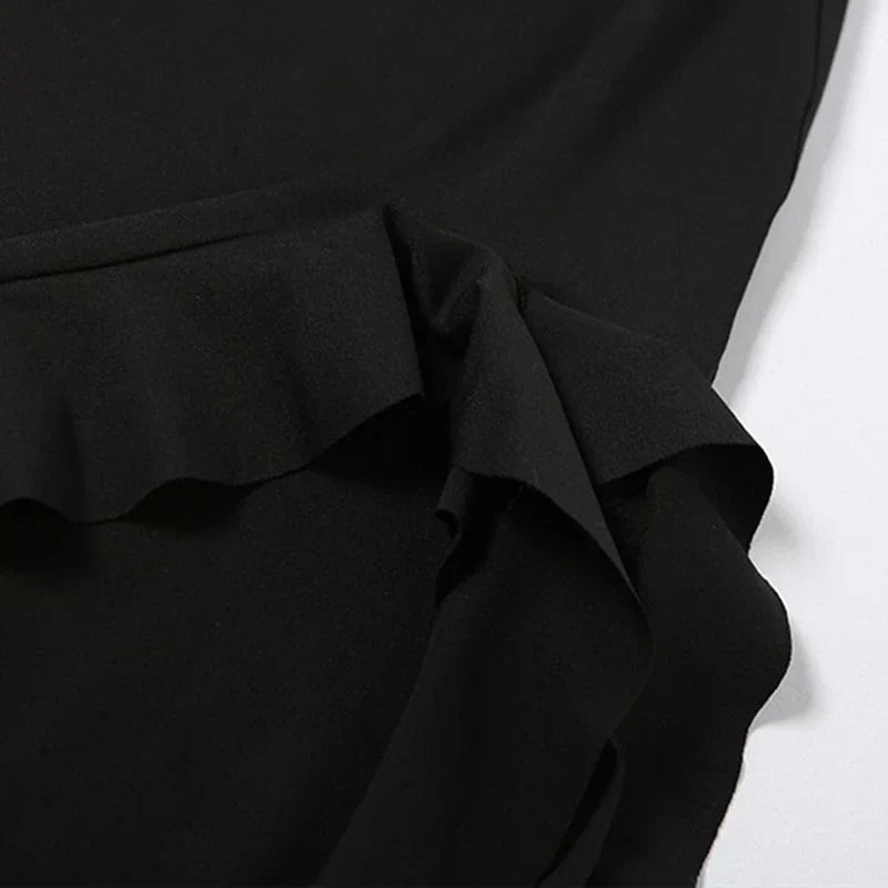 Women's One-Shoulder Asymmetric Draped Bodycon Dress